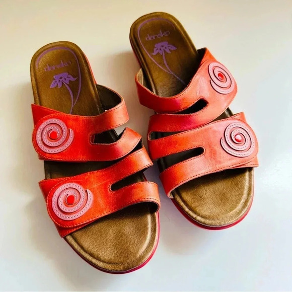 Dansko Sophie Arch Support Leather Wedge Sandals - Picture 1 of 7